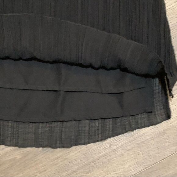 Madewell Tank Top Women’s Small Black Sheer Lined Crinkle Button Hole Tie Swing. - Picture 7 of 16